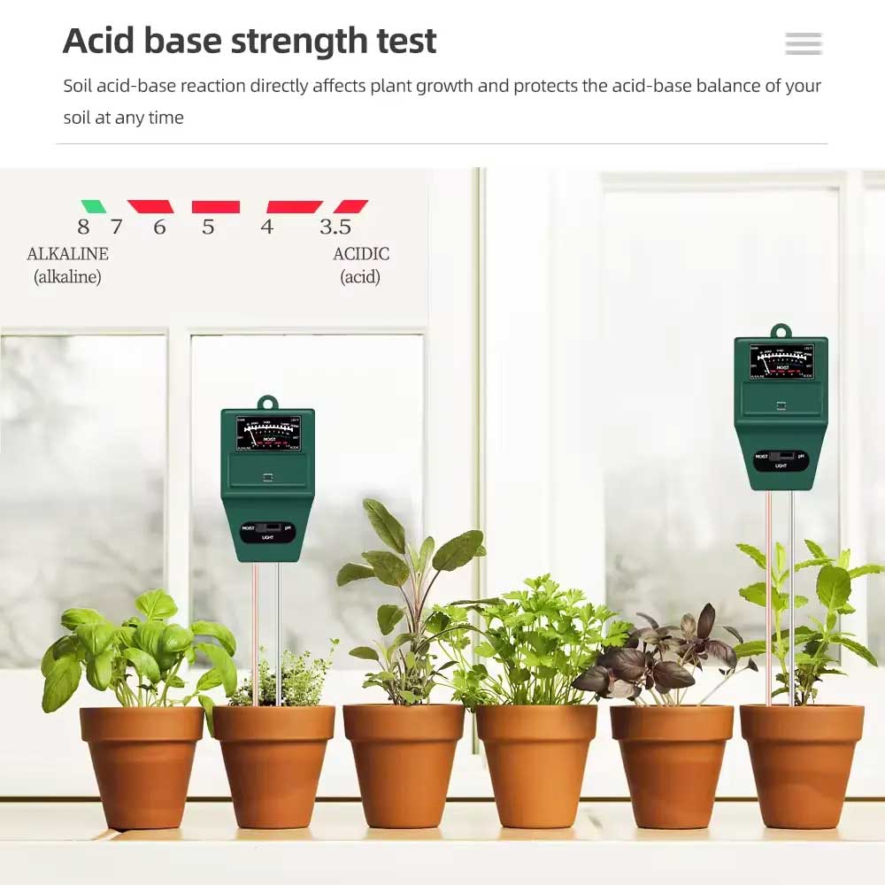 3-in-1 Soil Moisture, Light, and pH Meter - Monitor Plant Health Easily - Thermometer Specialist