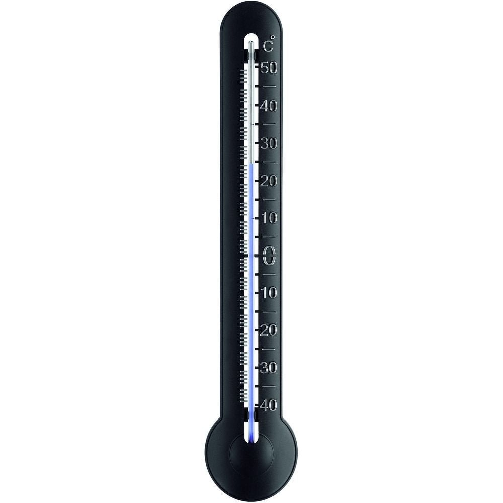 Black & Silver Indoor/Outdoor Thermometer 28.5cm - Thermometer Specialist