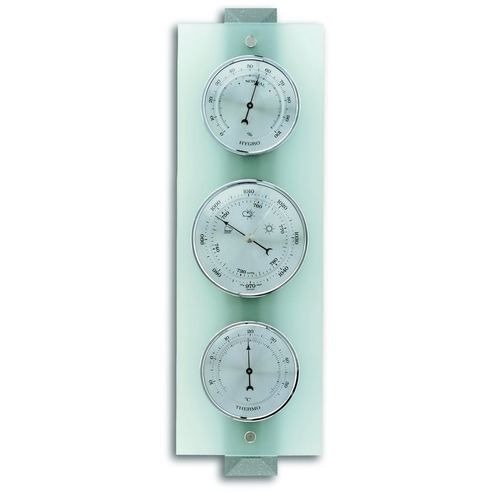 Frosted Glass Grey Barometer 38.5cm - Thermometer Specialist