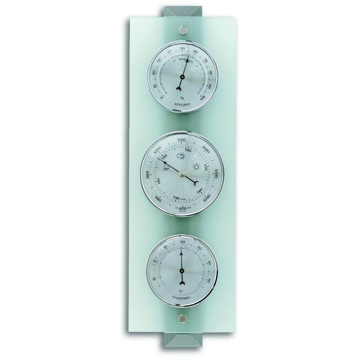 Frosted Glass Grey Barometer 38.5cm - Thermometer Specialist