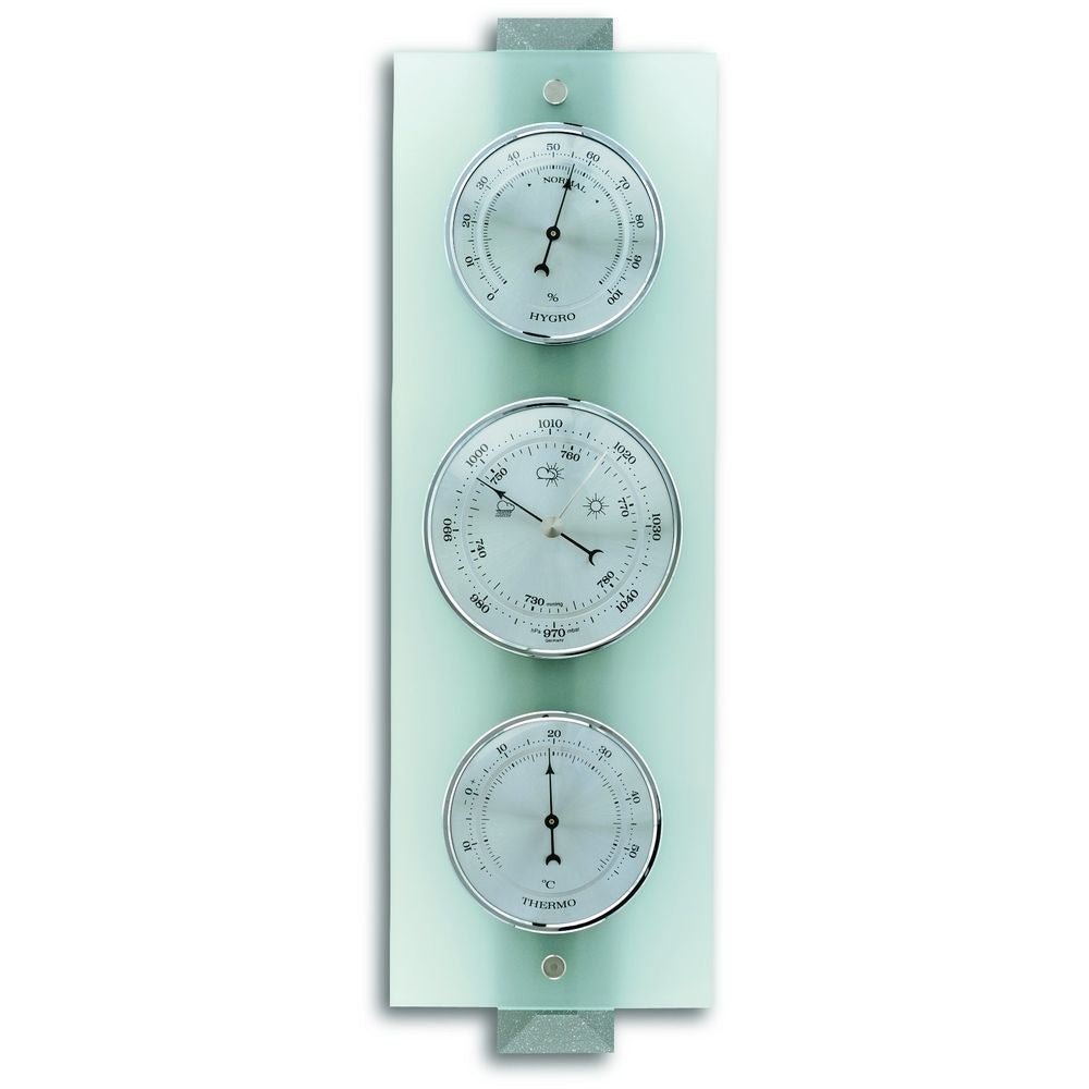 Frosted Glass Grey Barometer 38.5cm - Thermometer Specialist