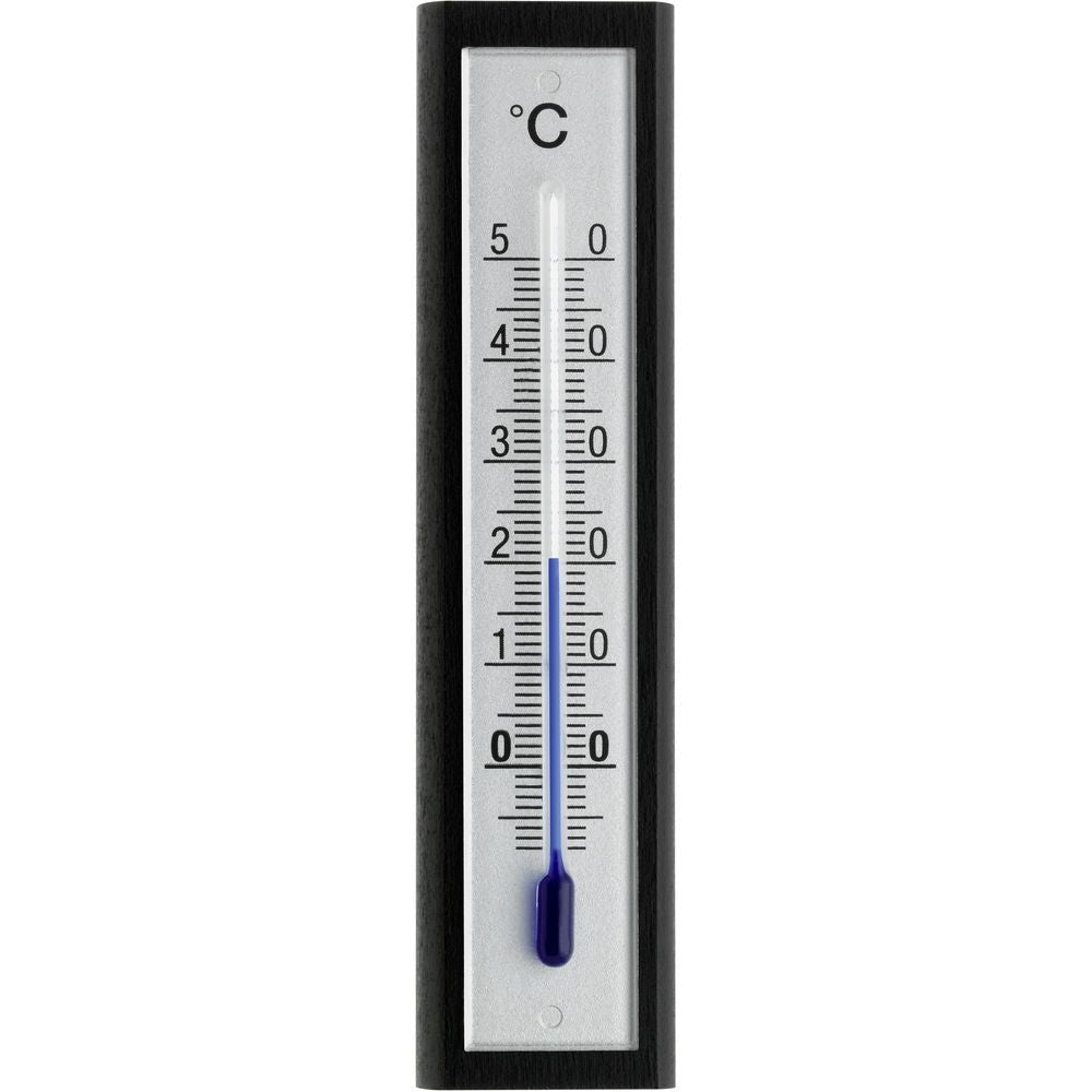 Indoor Black & Silver Thermometer 12.5cm - Thermometer Specialist