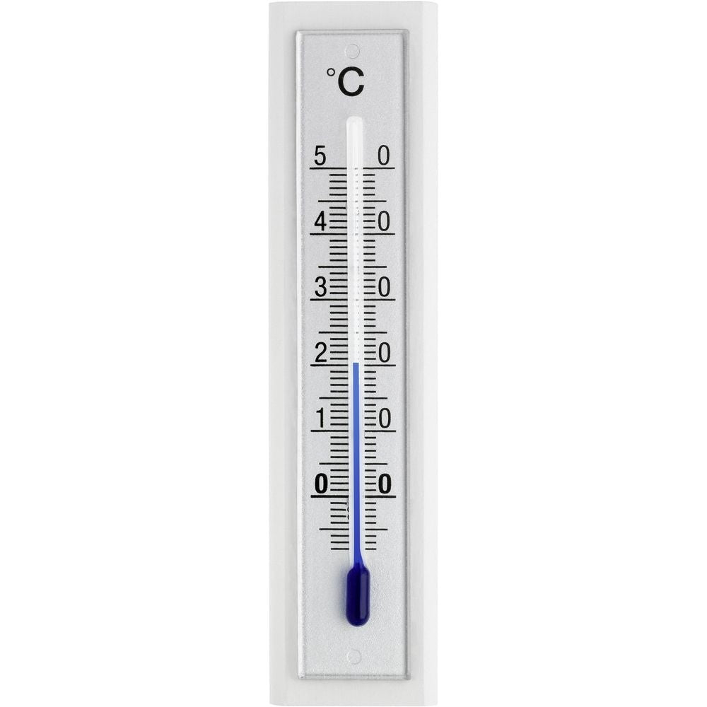 Indoor White & Silver Thermometer 12.5cm - Thermometer Specialist