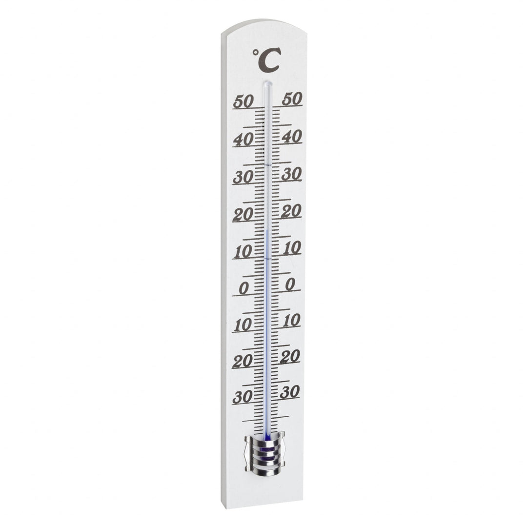Indoor White Wood Thermometer 18cm - Thermometer Specialist