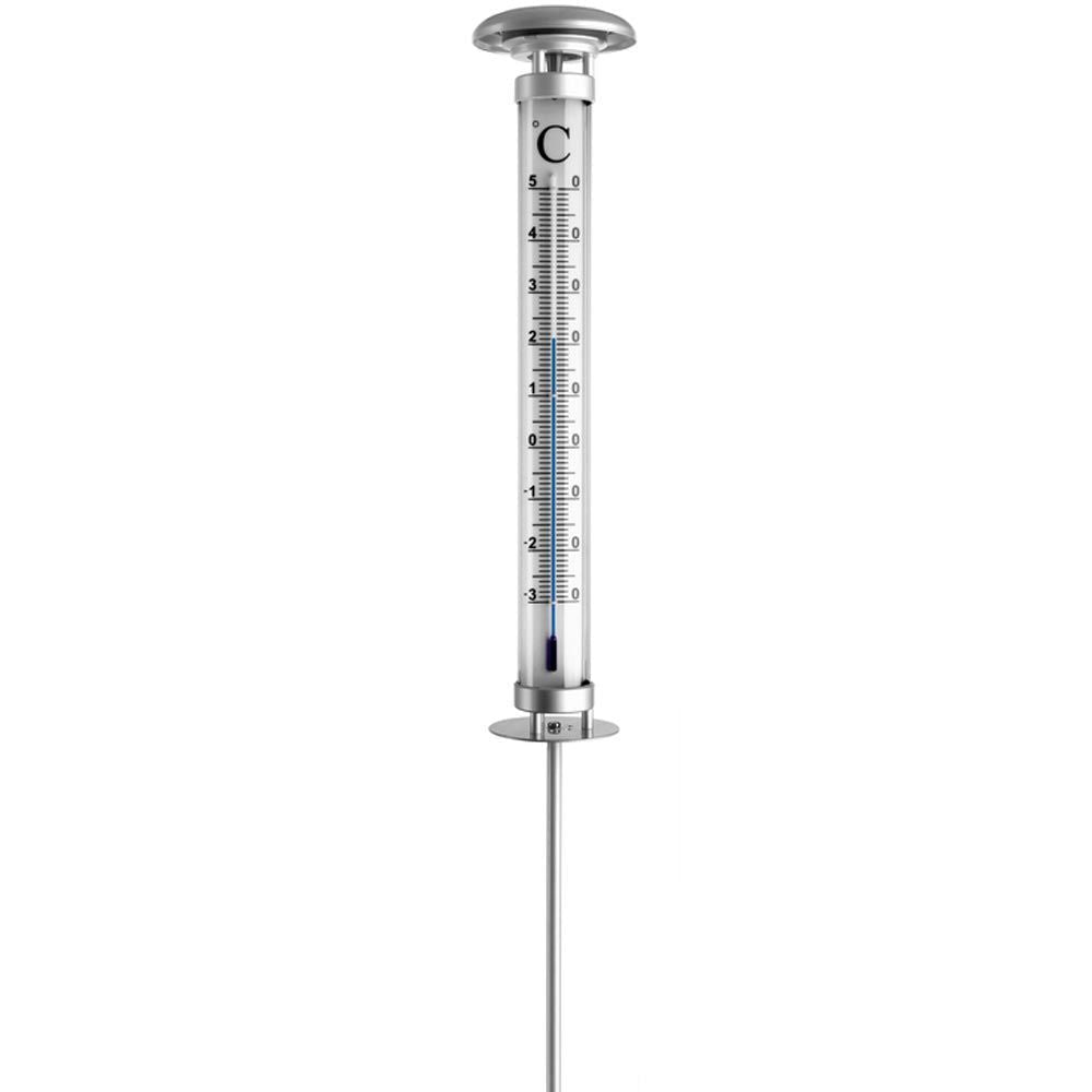 Large Solino Garden Thermometer With Solar Light 109cm - Thermometer Specialist