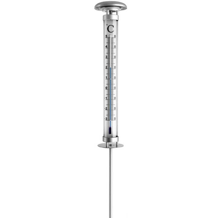 Large Solino Garden Thermometer With Solar Light 109cm - Thermometer Specialist