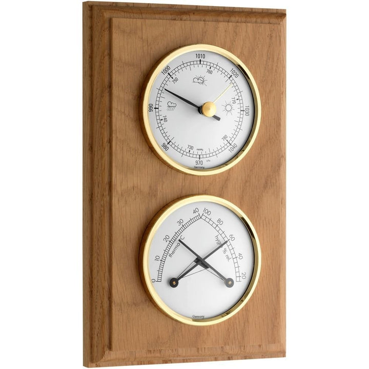 Oak Barometer (19.5cm length) - Made in Germany - Thermometer Specialist