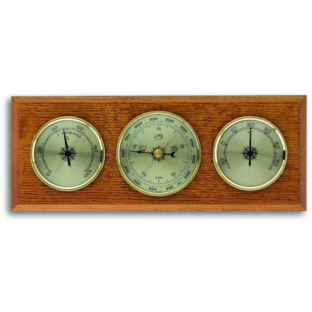 Oak Barometer (28cm length) - Made in Germany - Thermometer Specialist