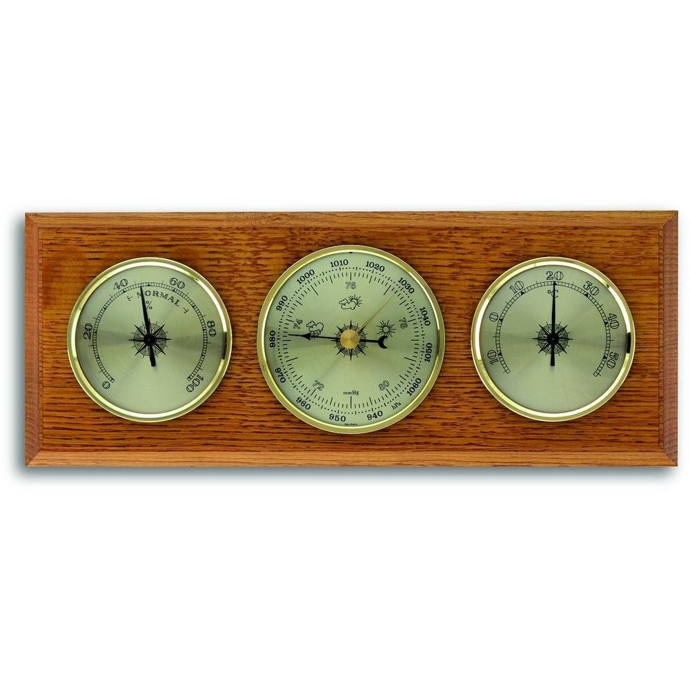 Oak Barometer (28cm length) - Made in Germany - Thermometer Specialist