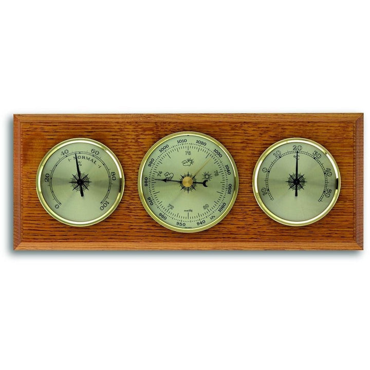 Oak Barometer (28cm length) - Made in Germany - Thermometer Specialist