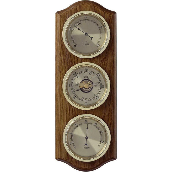 Oak Barometer (33.5cm length) - Made in Germany - Thermometer Specialist