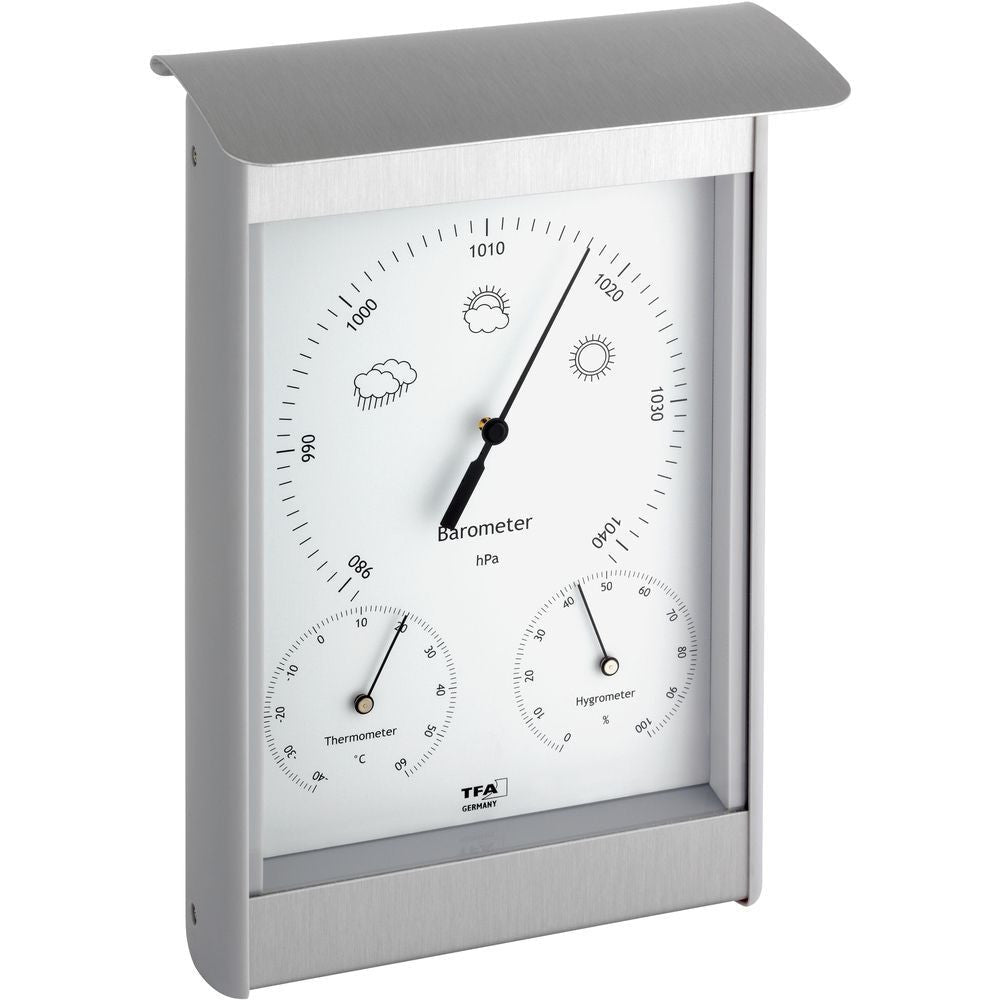 Outdoor Aluminium Metal Barometer 21.5cm - Thermometer Specialist