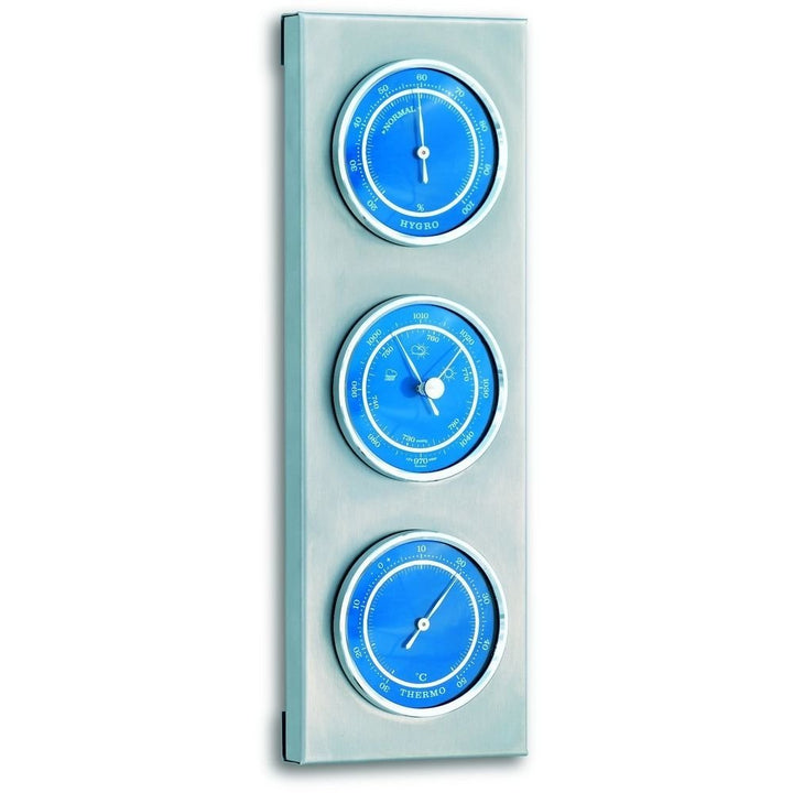 Outdoor Metal &amp; Blue Barometer 28cm - Thermometer Specialist