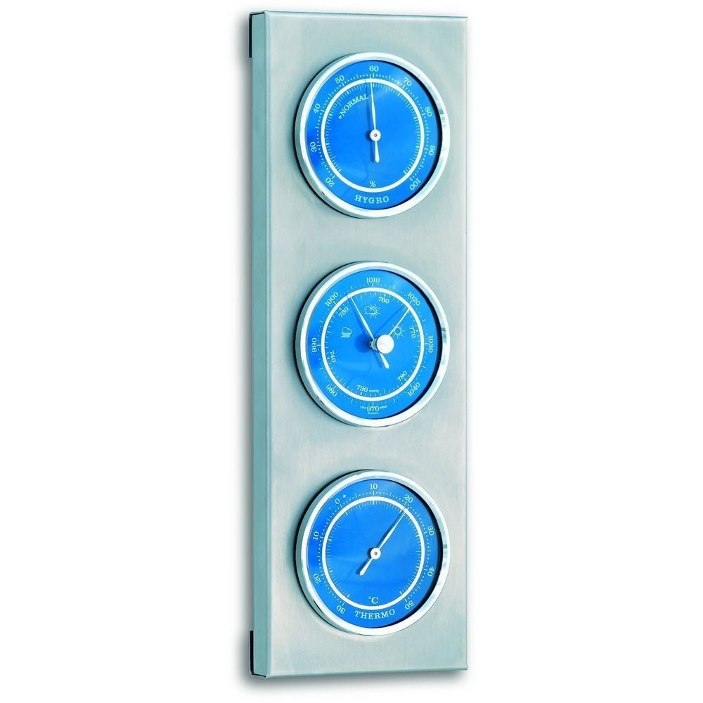 Outdoor Metal &amp; Blue Barometer 28cm - Thermometer Specialist