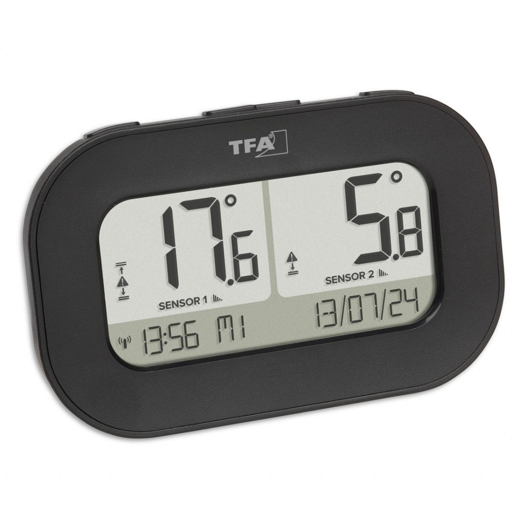TFA DOUBLE-CHECK Wireless Thermometer with Two Transmitters (incl. waterproof cabled sensor) 30.3073 - Thermometer Specialist