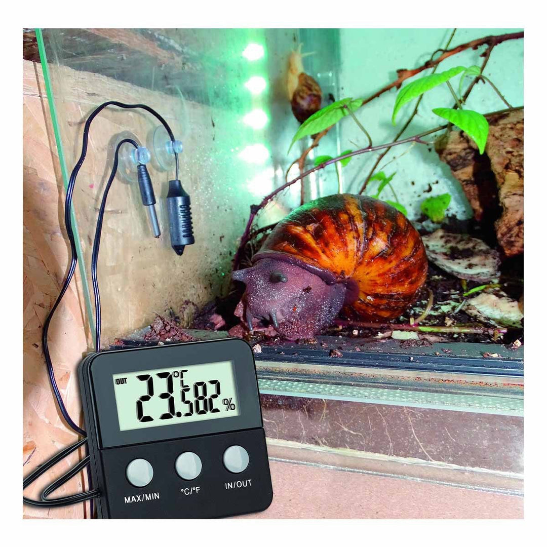 TFA TERRACHECK Digital Thermo-Hygrometer incl. Cabled Sensors with Suction Cups - ideal for reptiles and amphibians 30.5044 - Thermometer Specialist
