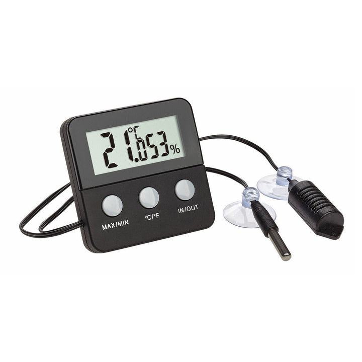 TFA TERRACHECK Digital Thermo-Hygrometer incl. Cabled Sensors with Suction Cups - ideal for reptiles and amphibians 30.5044 - Thermometer Specialist