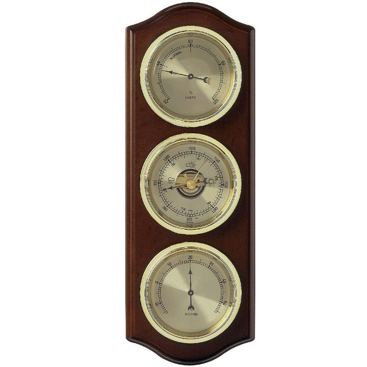 Walnut Barometer (33.5cm length) - Made in Germany - Thermometer Specialist