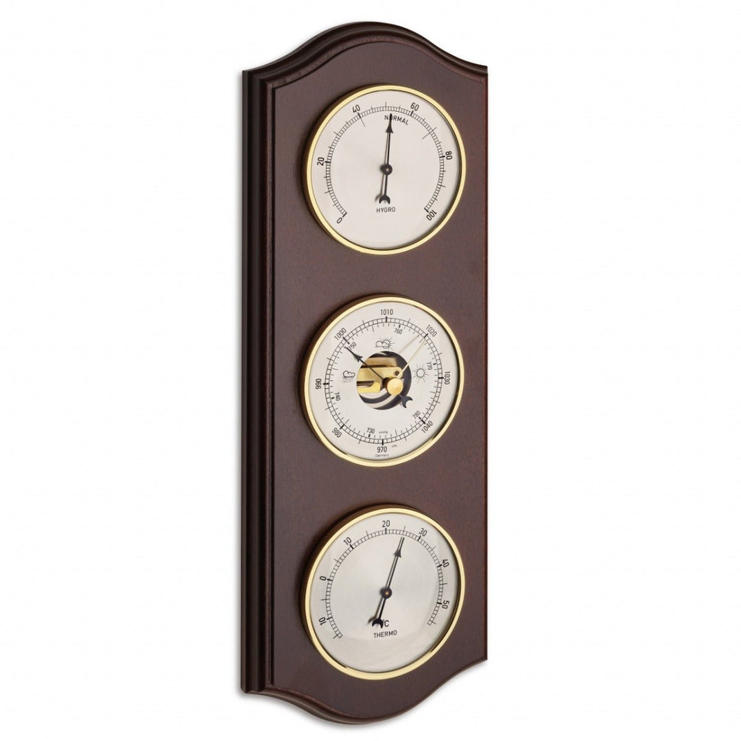 Walnut Barometer (33.5cm length) - Made in Germany - Thermometer Specialist